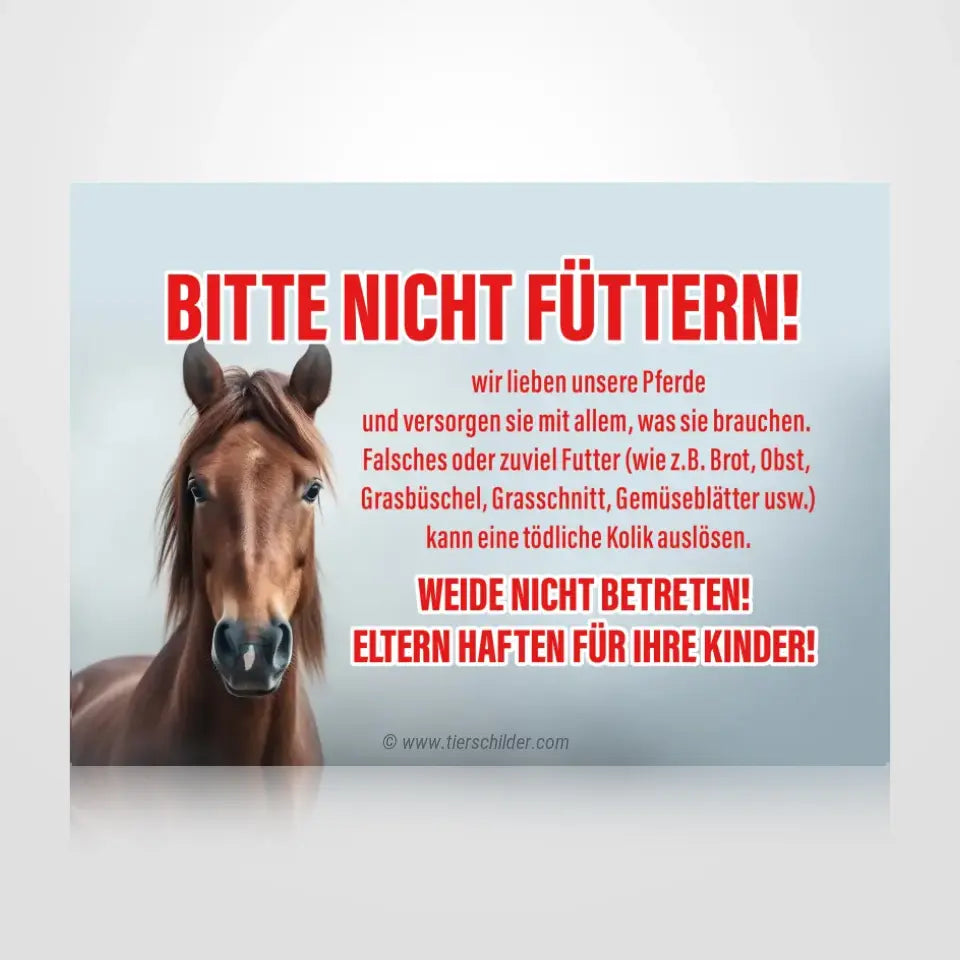 Koppel / Boxenschild "Bitte nicht füttern"