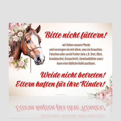 Koppel / Boxenschild / Weideschild - "Rosalinde" – personalisiertes Pferdeschild