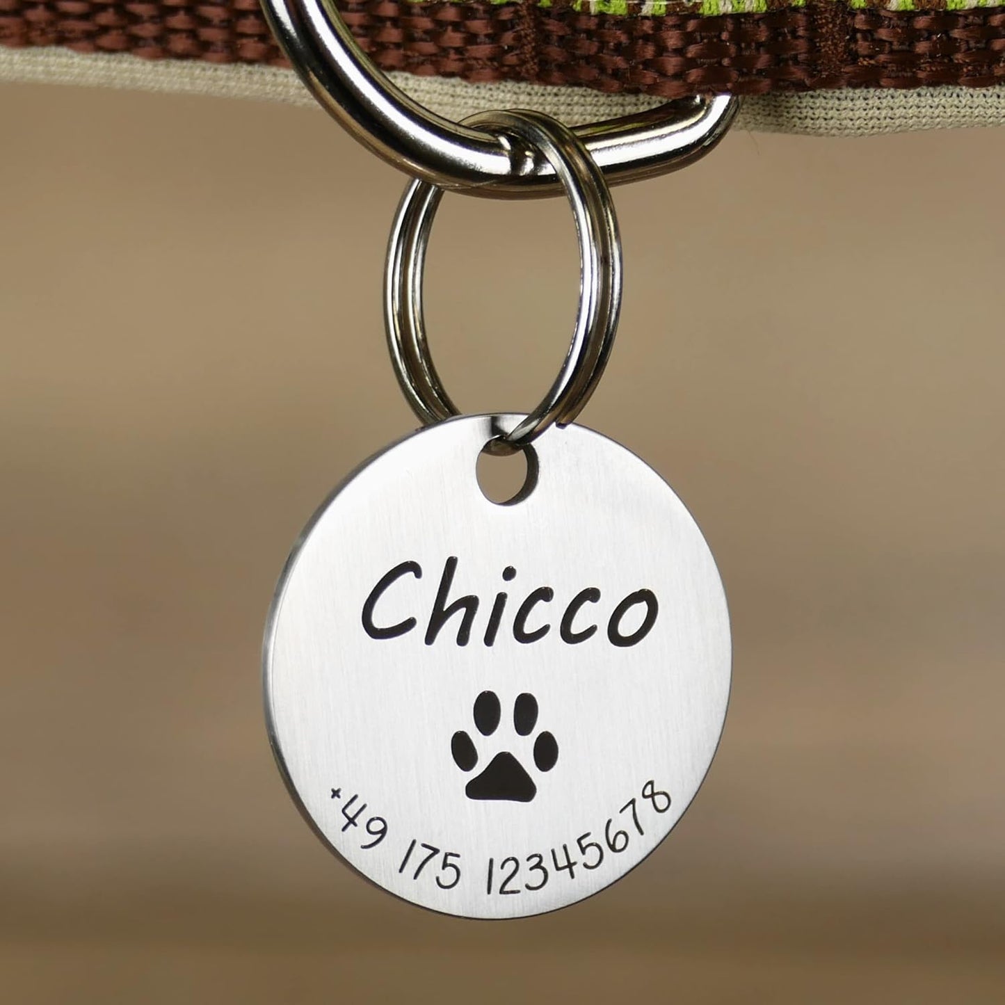 Hundemarke mit Gravur rund - Personalisiert mit Name