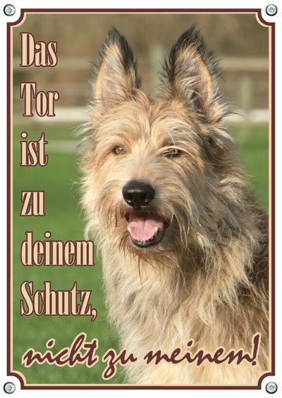 Berger - Das Tor ist zu deinem Schutz – Hundeschild aus Aluminium