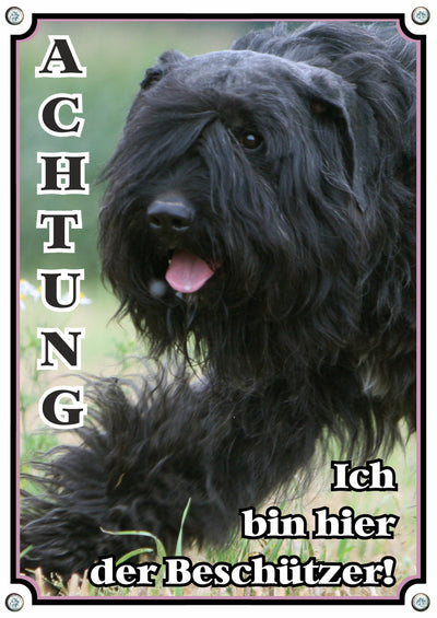 Bouvier des Flandres - Achtung – Hundeschild aus Aluminium