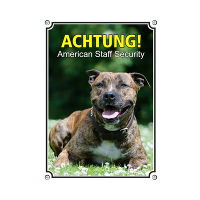 American Staffordshire Terrier - Staff Security – Hundeschild aus Aluminium