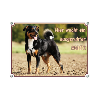 Appenzeller Sennenhund - Hier wacht – Hundeschild aus Aluminium
