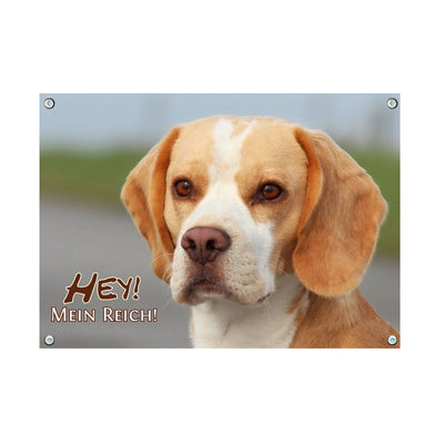 Beagle - Hey mein Reich – Hundeschild aus Aluminium