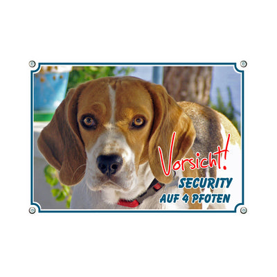 Beagle - Security – Hundeschild aus Aluminium