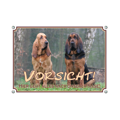 Bloodhound - Vorsicht – Hundeschild aus Aluminium