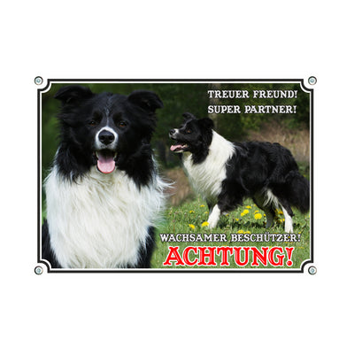 Border Collie - Wachsamer Beschützer – Hundeschild aus Aluminium
