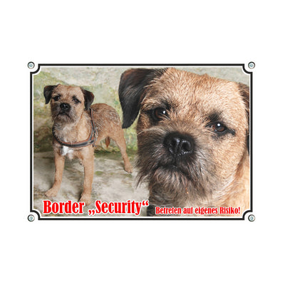 Border Terrier - Security – Hundeschild aus Aluminium