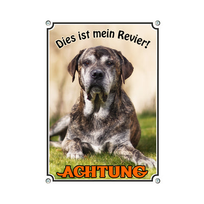 Cane Corso - Achtung mein Revier – Hundeschild aus Aluminium