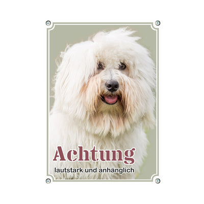 Coton de Tulear - lautstark – Hundeschild aus Aluminium
