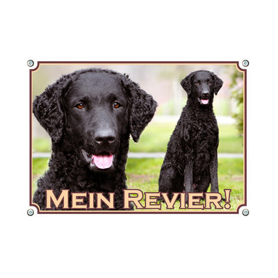 Curly Coated Retriever - Mein Revier – Hundeschild aus Aluminium