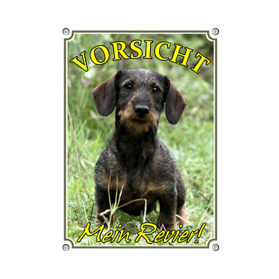 Dackel - Mein Revier – Hundeschild aus Aluminium