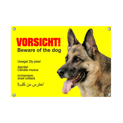 Deutscher Schäferhund - Vorsicht Beware Atentie – Hundeschild aus Aluminium