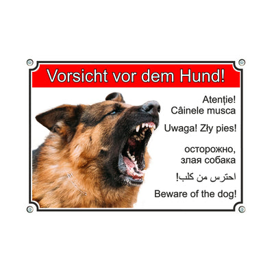 Deutscher Schäferhund - Vorsicht vor dem Hund – Hundeschild aus Aluminium