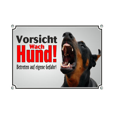 Dobermann - Wachhund – Hundeschild aus Aluminium