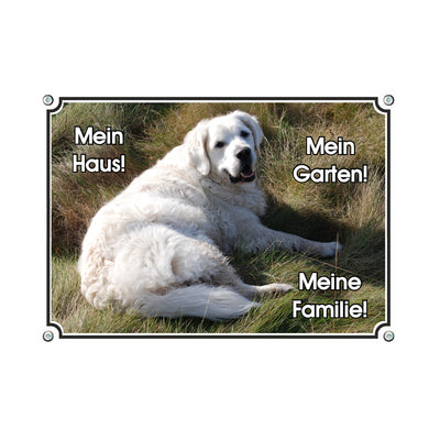 Golden Retriever - Mein Garten – Hundeschild aus Aluminium