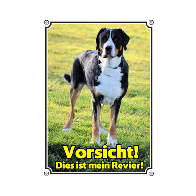 Großer Schweizer Sennenhund - Mein Revier – Hundeschild aus Aluminium