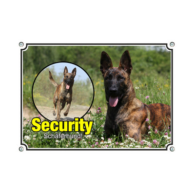 Holländischer Schäferhund - Security – Hundeschild aus Aluminium