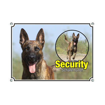 Holländischer Schäferhund - Security – Hundeschild aus Aluminium