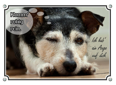 Jack Russell Terrier - Komm ruh rein – Hundeschild aus Aluminium