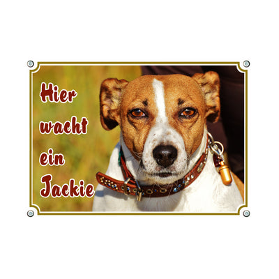 Jack Russell Terrier - Hier wacht – Hundeschild aus Aluminium