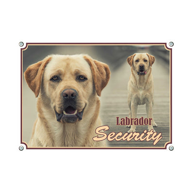 Labrador blond - Security – Hundeschild aus Aluminium