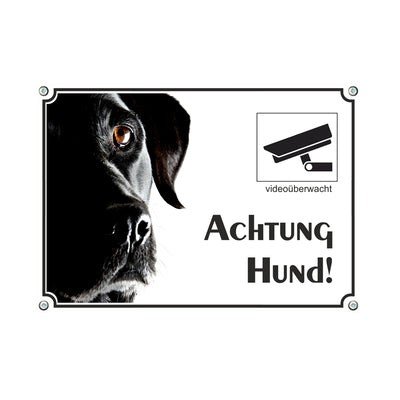 Labrador schwarz - Achtung Hund