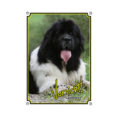 Landseer - Vorsicht – Hundeschild aus Aluminium