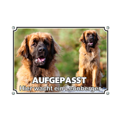 Leonberger - Aufgepasst – Hundeschild aus Aluminium