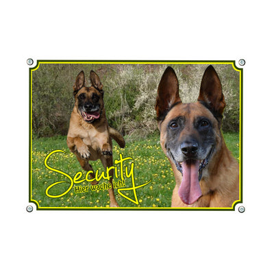 Malinois - Security – Hundeschild aus Aluminium