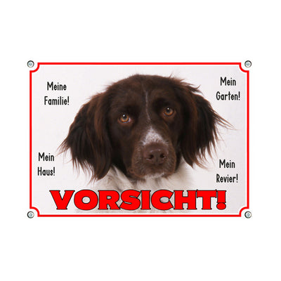 Münsterländer - Mein Haus Mein Garten Meine Familie – Hundeschild aus Aluminium