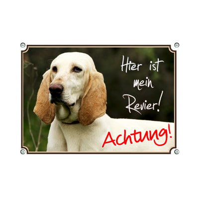 Porcelaine - Achtung – Hundeschild aus Aluminium