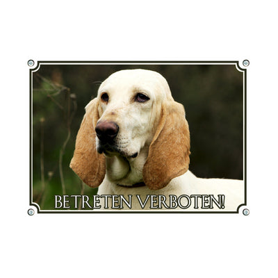 Porcelaine - Betreten Verboten – Hundeschild aus Aluminium