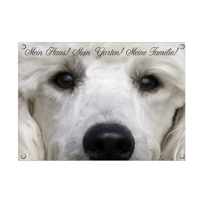 Pudel - Mein Haus Mein Garten Meine Familie B – Hundeschild aus Aluminium