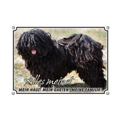 Puli - Mein Haus Mein Garten Meine Familie – Hundeschild aus Aluminium