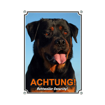 Rottweiler - Achtung Rottweiler – Hundeschild aus Aluminium