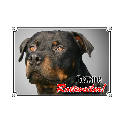 Rottweiler - Beware – Hundeschild aus Aluminium