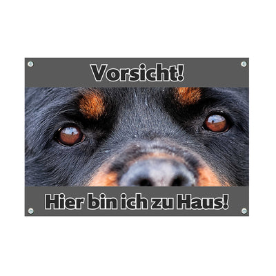 Rottweiler - Hier bin ich zu Haus – Hundeschild aus Aluminium