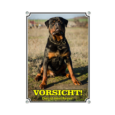 Rottweiler - Vorsicht mein Revier – Hundeschild aus Aluminium