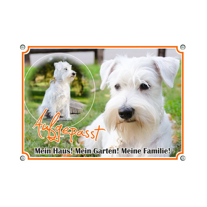 Schnauzer - Aufgepasst mein Haus mein Garten meine Familie