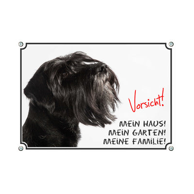 Schnauzer - Vorsicht - Mein Haus - Mein Garten – Hundeschild aus Aluminium