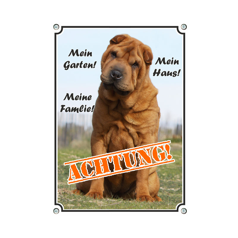 Shar Pei - Achtung mein Garten