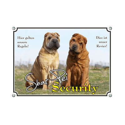 Shar Pei - Security – Hundeschild aus Aluminium