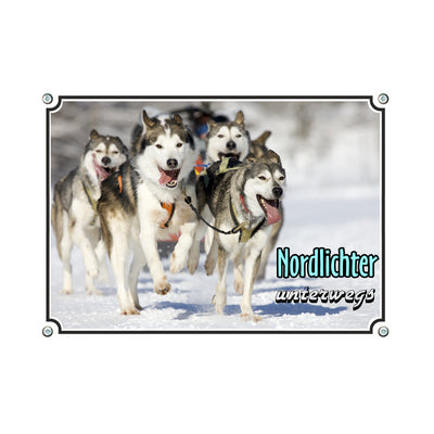 Siberian Husky - Nordlichter – Hundeschild aus Aluminium