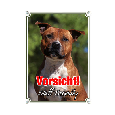 Staffordshire Bullterrier - Vorsicht – Hundeschild aus Aluminium