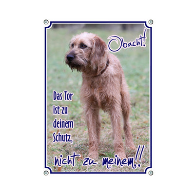 Steirische Rauhhaarbracke - Obacht – Hundeschild aus Aluminium
