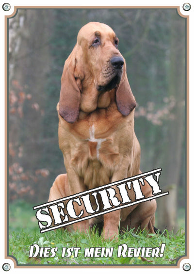 Bloodhound - Security – Hundeschild aus Aluminium