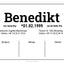 Boxenschild mit Futterplan "Benedikt"