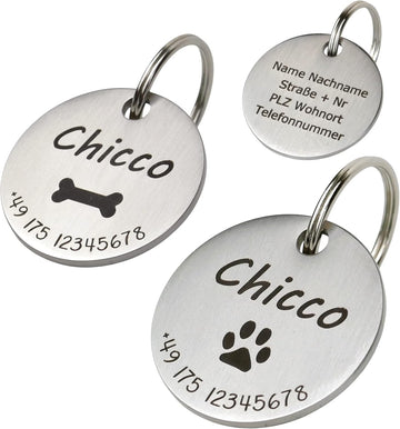 Hundemarke mit Gravur rund - Personalisiert mit Name